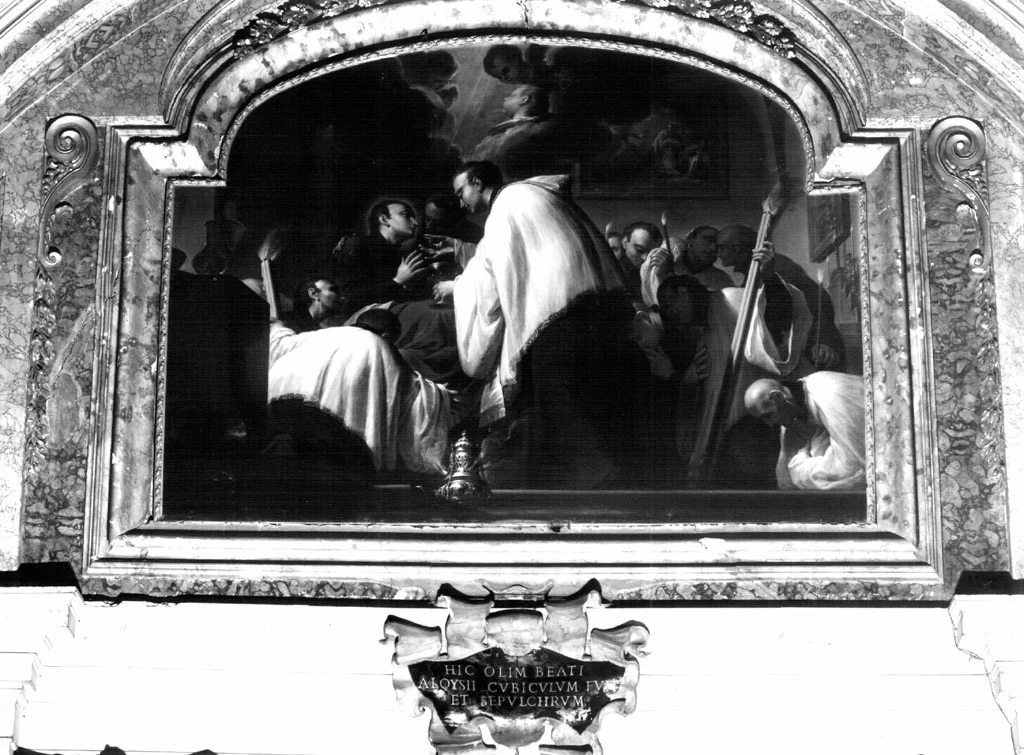 San Luigi Gonzaga riceve la comunione da san Carlo Borromeo - chiesa di sant'Ignazio di Loyola, Roma